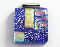 Dichroic Mosaic Pendant - Purple and Gold